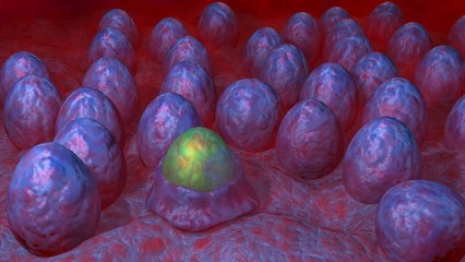 Alien egg hatching. Stage 2. 3d render