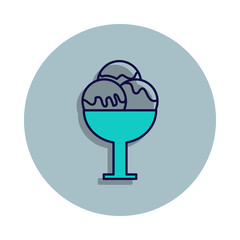 ice-cream in a glass icon in badge style. One of web collection icon can be used for UI, UX