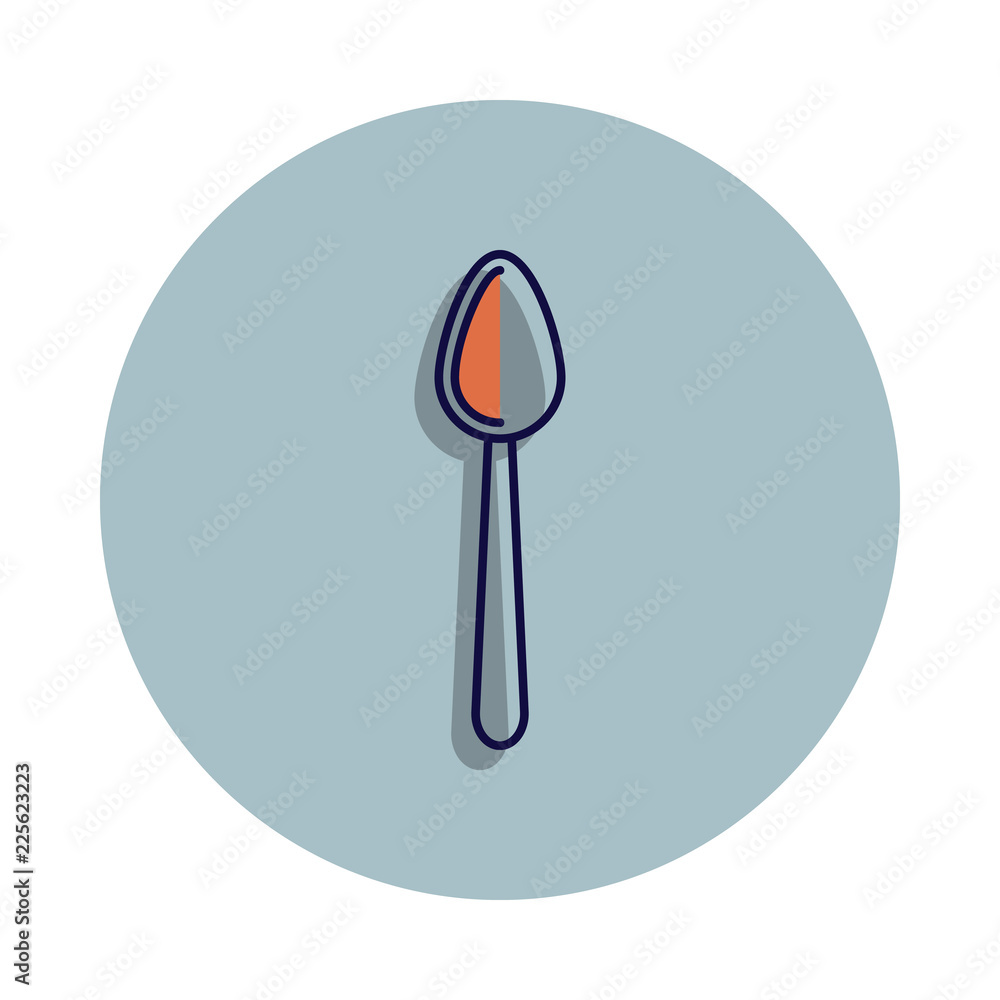 Poster a spoon icon in badge style. one of web collection icon can be used for ui, ux
