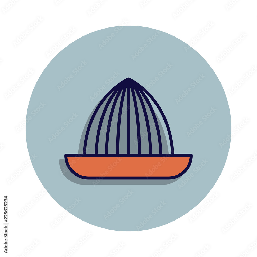 Poster juicer icon in badge style. one of web collection icon can be used for ui, ux