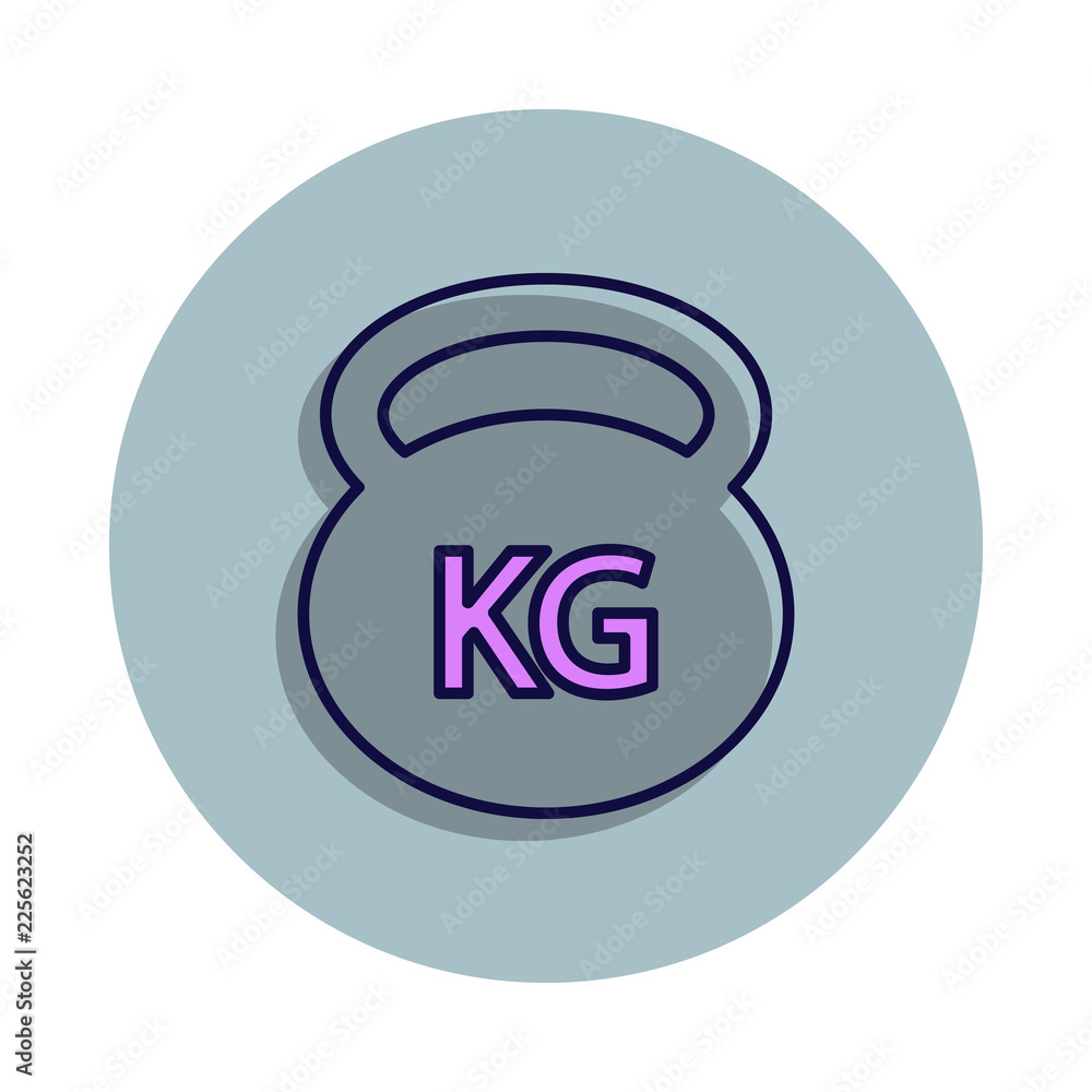 Poster weight icon in badge style. one of web collection icon can be used for ui, ux