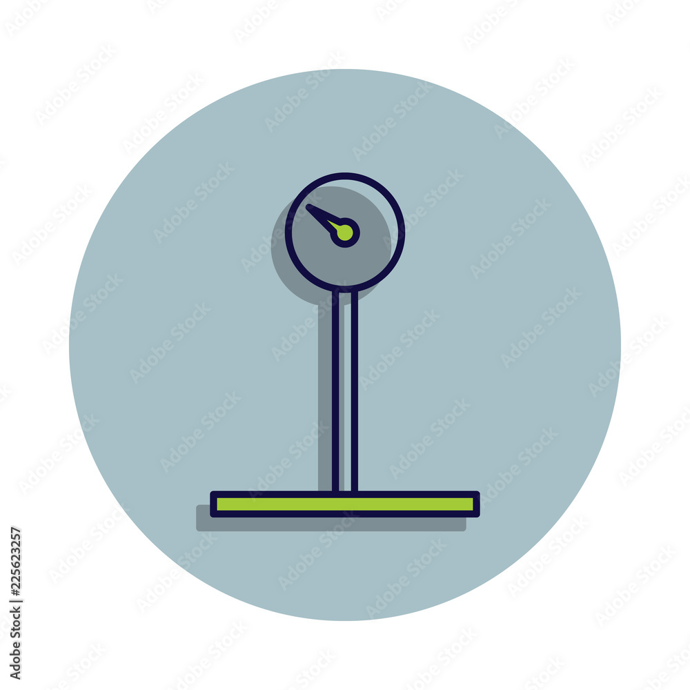 Poster cargo scales icon in badge style. one of web collection icon can be used for ui, ux