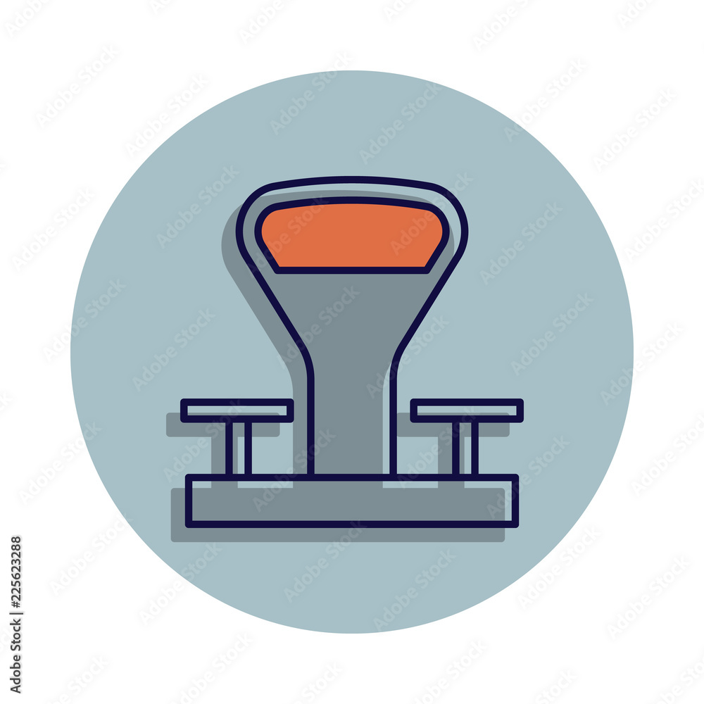 Poster old scales icon in badge style. one of web collection icon can be used for ui, ux