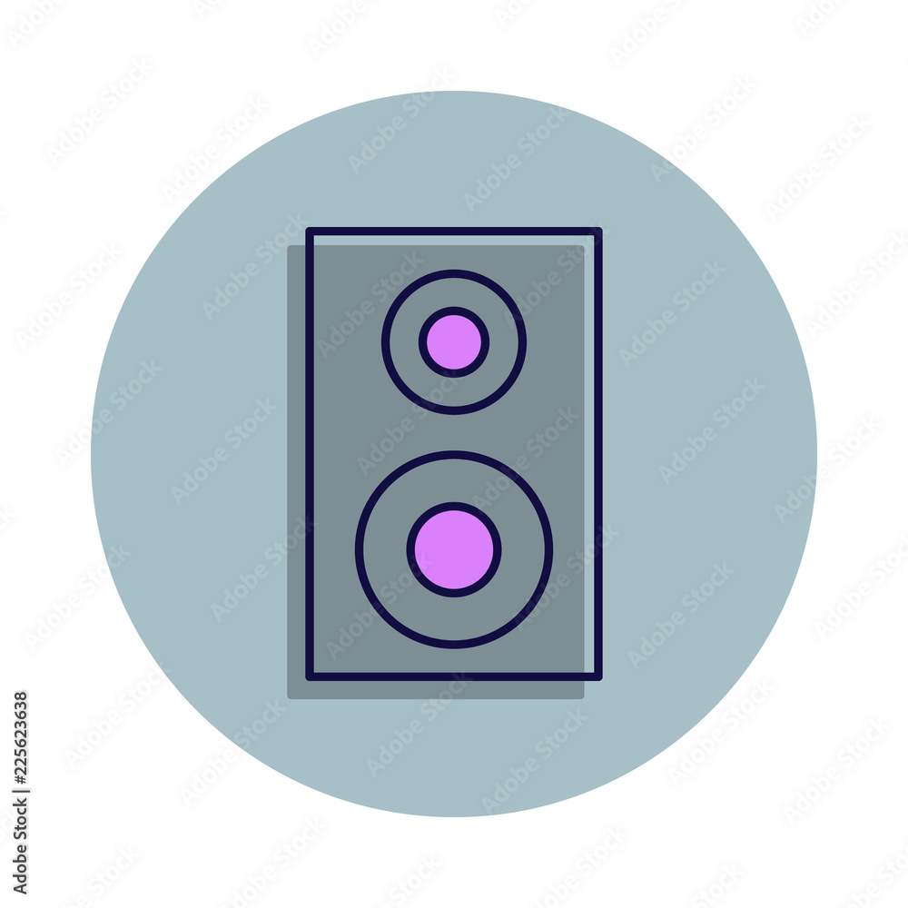 Aufkleber acoustics icon in badge style. one of web collection icon can be used for ui, ux