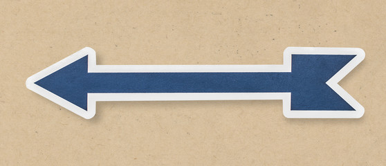 Blue arrow bar icon isolated