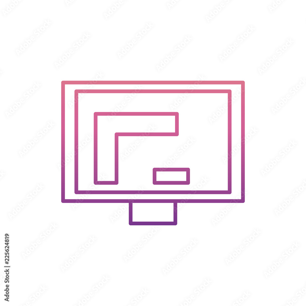 Poster graphic design in monitor icon in nolan style. one of web collection icon can be used for ui, ux