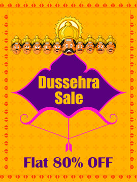 Happy Dussehra Sale Promotion Advertisement template background for Navratri festival of India