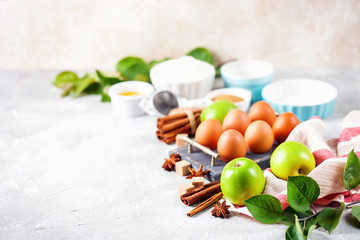 Ingredients for apple pie