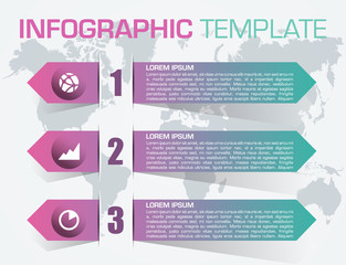 Modern colorful infographics options template vector with blue arrow