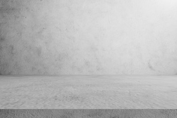 table cement floor and wall backgrounds, shelf display products.