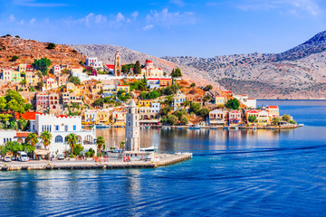Rhodes, Greece - Colored island of Symi - obrazy, fototapety, plakaty
