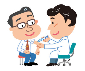 予防接種　中年男性