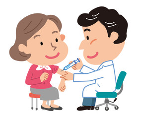 予防接種　中年女性