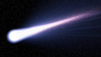 Obraz na płótnie Canvas Beautiful comet wallpaper. Space illustration. Comet background