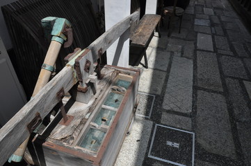 古い道具　小道具　街角　展示