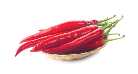 red chili pepper on white background