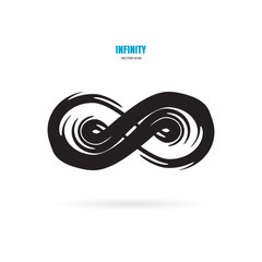 Black infinity, moebius or infinite vector symbol, logo, sign