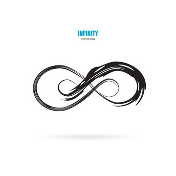 Black infinity, moebius or infinite vector symbol, logo, sign