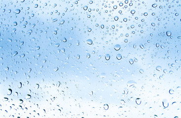 Water drops on glass, rain drop