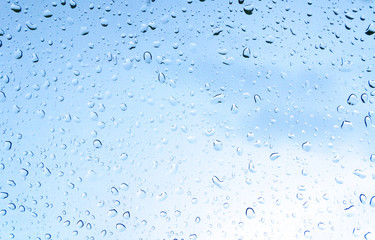 Water drops on glass, rain drop
