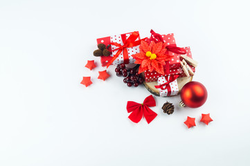 Christmas gift boxes and decorations