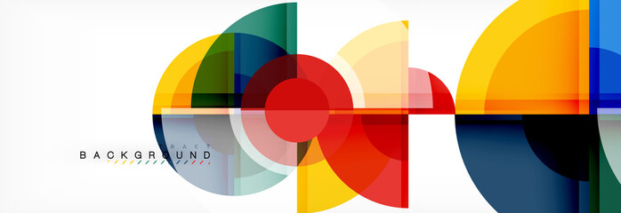 Abstract background - multicolored circles, trendy minimal geometric design