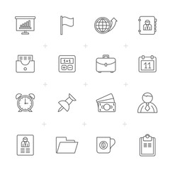 Line Business and office icons - vector icon set