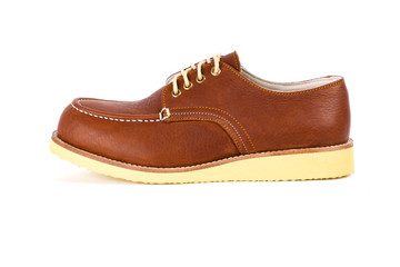 Men's brown shoes isolated on a white background.