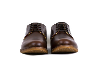 Men's derby shoes isolated on a white background.