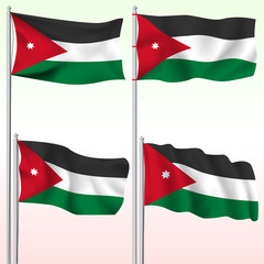 Jordan textile waving flag isolated vector illustration
