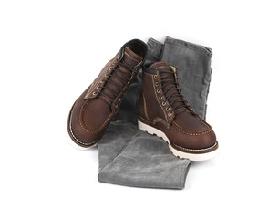 Men’s boots isolated on white background.