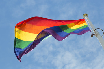 Rainbow Flag waving in the wind