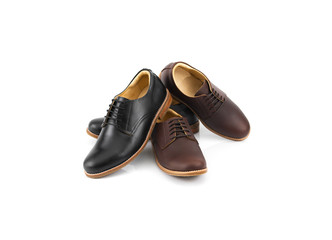 Men’s derby shoes isolated on white background.