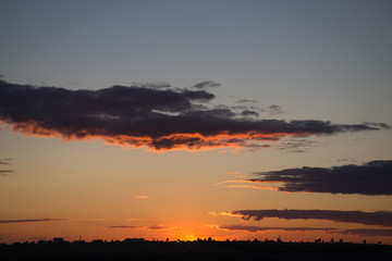 evening clouds in the sunset glow