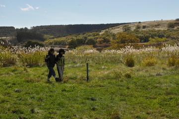 山歩きを楽しむ子供たち