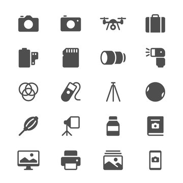 Photography glyph icons