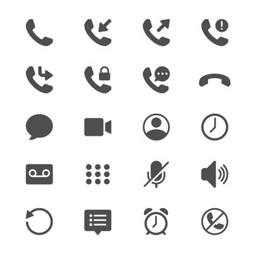 Telephone glyph icons