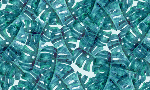 Palm leaves watercolor