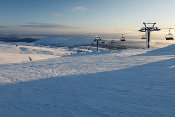 cable car in the ski resort