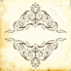 6075273 Vector baroque of vintage elements for design.