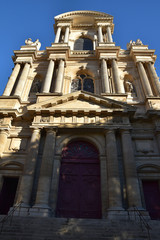 Façade de l'église Saint-Gervais à Paris, France