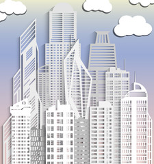 Fototapeta premium Cityscape made of paper.