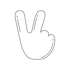 Obraz premium Victory emoji hand icon. Peace gesture. Vector isolated sign.