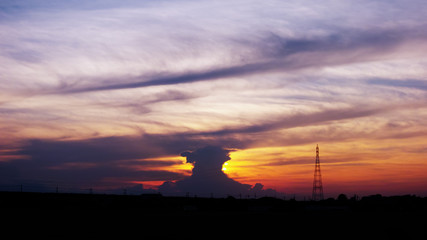 夕焼けと積乱雲
