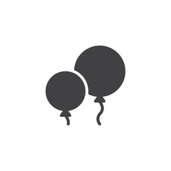 Balloons vector icon. filled flat sign for mobile concept and web design. Party balloons simple solid icon. Symbol, logo illustration. Pixel perfect vector graphics