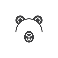 Bear mask vector icon. filled flat sign for mobile concept and web design. Costume party simple solid icon. Symbol, logo illustration. Pixel perfect vector graphics