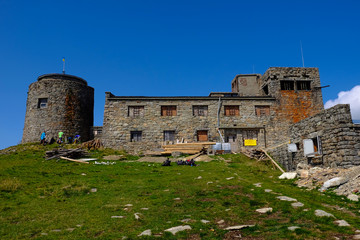 Observatory "White Elephant" on Mount Pop Ivan. Carpathians.