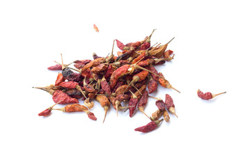 dried red chilly isolated on white background for spicy taste