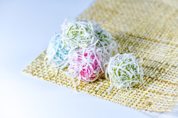 Thai Traditional dessert. Thai dessert made from sweet sticky rice and coconut.