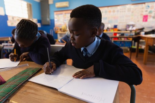 Students studying in the classroom